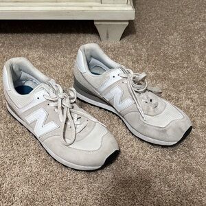 New Balance Cream and Gray Running Shoes